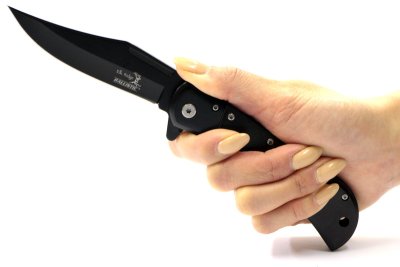 画像1: オールブラック・ナチュラルパッカーウッドナイフ