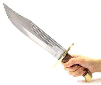 画像1: スタックレザービッグボウイハンターナイフ
