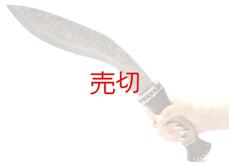 画像2: ダマスカスククリナイフローズウッド&オリーブハンドル (2)