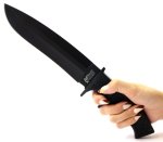 画像3: ダブルヒルトブラックドロップポイントハードナイフ (3)
