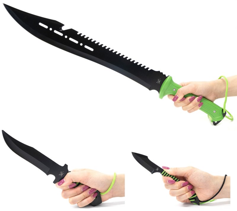 画像2: コンビネーションサバイバルマシェットナイフ (2)