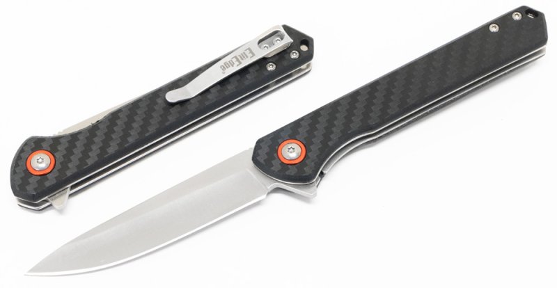 画像1: スリムカーボンフリッパーナイフ (1)