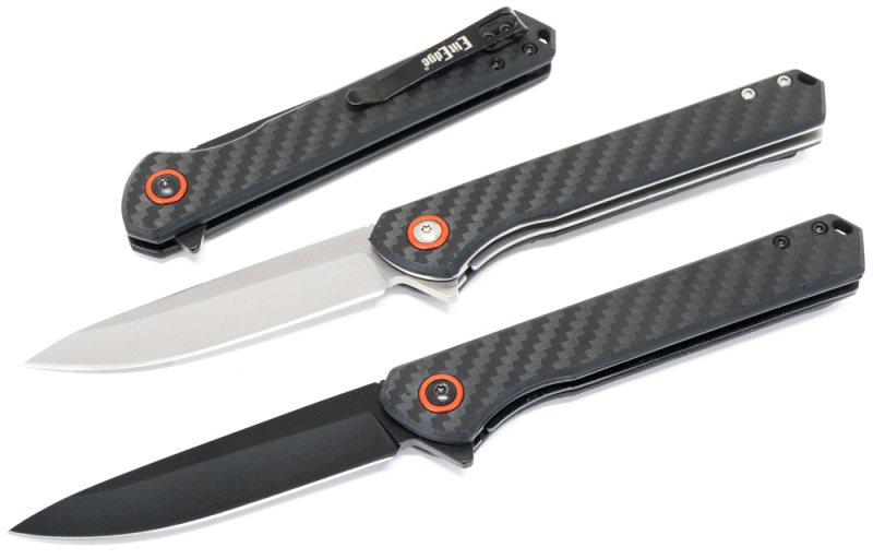 画像1: スリムカーボンフリッパーナイフ (1)