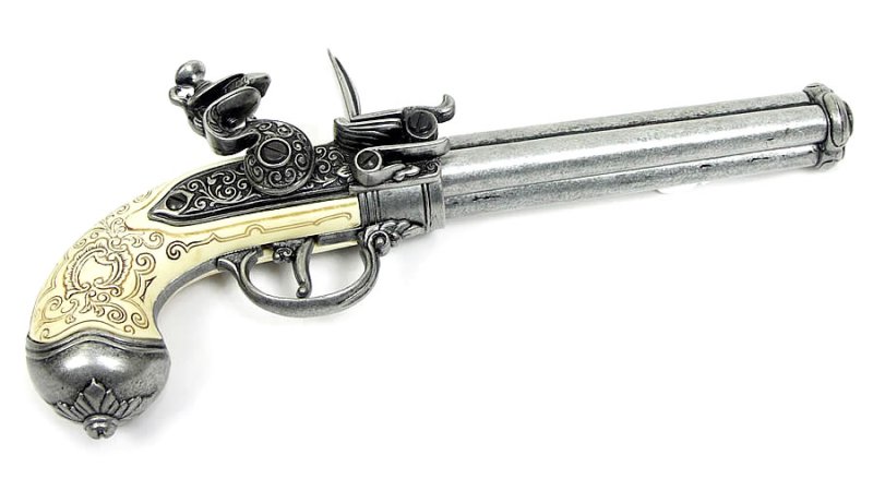 画像1: 3バレル フリントロック銃 (1)
