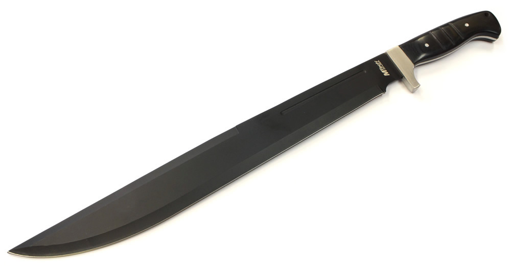 画像1: ロングサバイバルブラックマチェットナイフ (1)