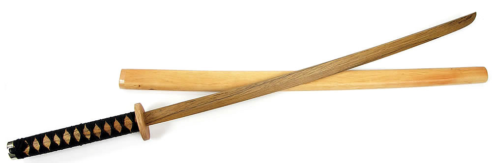 画像1: 鞘付柄巻木刀 居合抜き練習用木刀 マグネットタイプ (1)